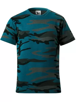 Dětské triko MALFINI CAMOUFLAGE 149 CAMOUFLAGE/PETROL