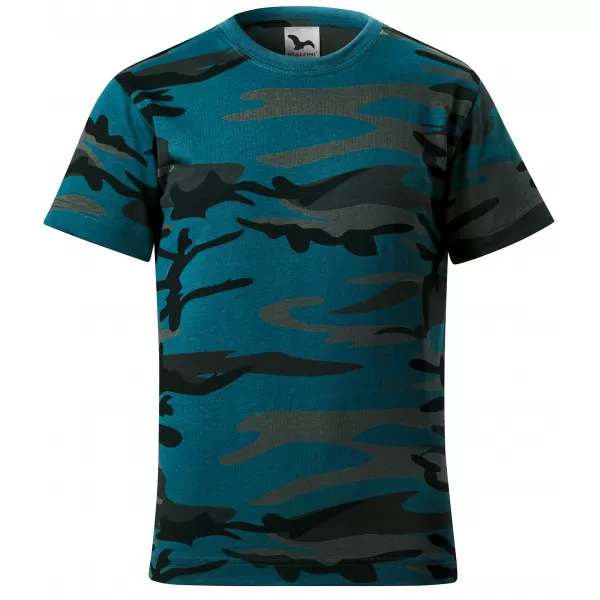  Dětské triko MALFINI CAMOUFLAGE 149 CAMOUFLAGE/PETROL 