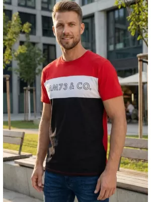Pánské triko SAM 73 SEAMUS MT 828 ČERVENÁ