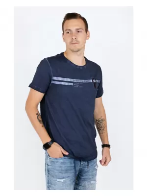 Pánské triko KIXMI RICKY TMAVĚ MODRÁ