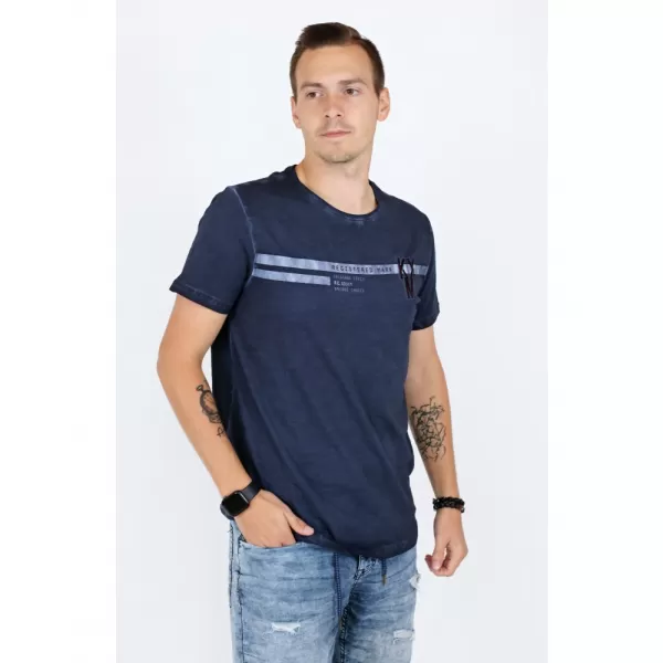  Pánské triko KIXMI RICKY TMAVĚ MODRÁ 