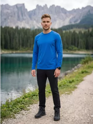 Pánské triko s dlouhým rukávem SAM 73 REGULUS MT 830 JASNÁ MODRÁ