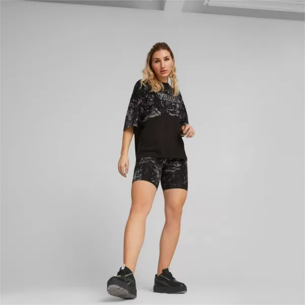  Dámské legíny PUMA POWER AOP 7 HIGH-WAIST SHORT LEGGINGS 673643-01 BLACK 