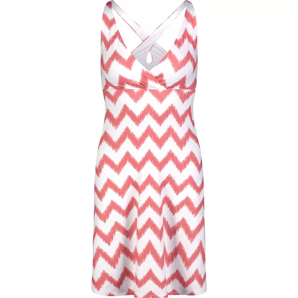  Dámské šaty NORDBLANC V-NECK NBSLD7804 RŮŽOVÁ/BÍLÁ 