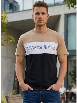 Pánské triko SAM 73 SEAMUS MT 828 ZLATÁ