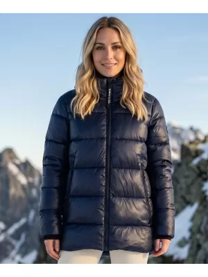 Dámská prodloužená bunda SAM 73 JULES WB 857 TMAVĚ MODRÁ