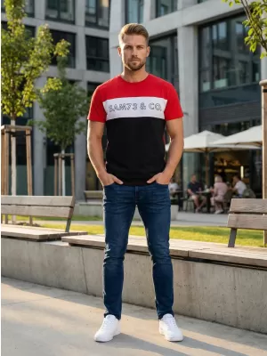 Pánské triko SAM 73 SEAMUS MT 828 ČERVENÁ