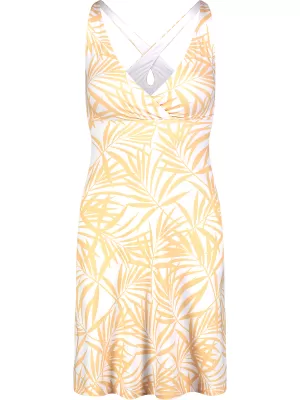 Dámské šaty NORDBLANC V-NECK NBSLD7804 ŽLUTÁ/BÍLÁ