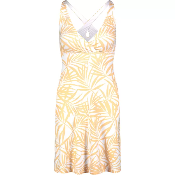  Dámské šaty NORDBLANC V-NECK NBSLD7804 ŽLUTÁ/BÍLÁ 