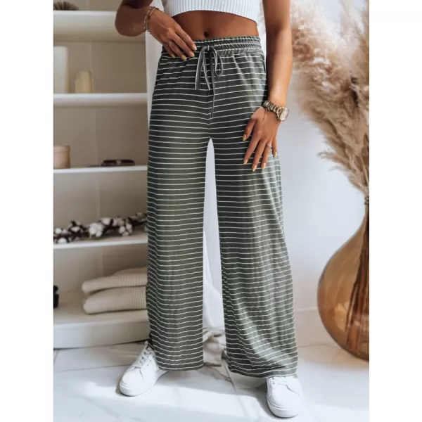  Dámské kalhoty DSTREET BOLD STRIPE ZELENÁ 