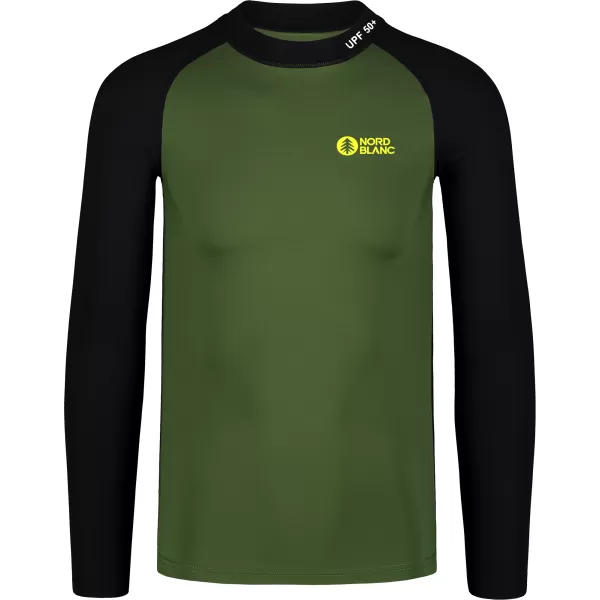  Pánské triko s UV ochranou NORDBLANC SURFER NBSMF7867 ZELENÁ/ČERNÁ 