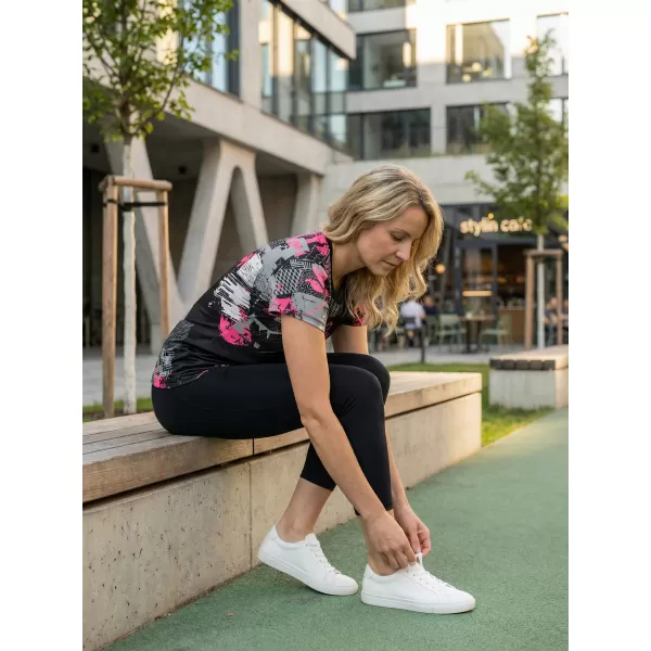  Dámské funkční triko premium ALTISPORT VOJ/ALW009TR01 ČERNÁ/SVĚTLE RŮŽOVÁ 