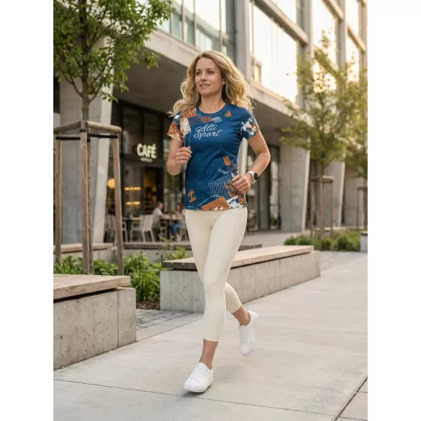  Dámské funkční triko premium ALTISPORT VOJ/ALW009TR01 NAVY/HNĚDÁ 