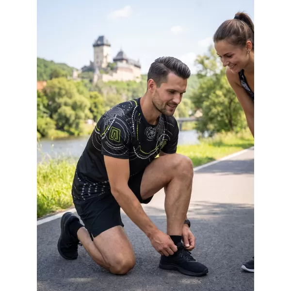  Pánské triko premium ALTISPORT VOJ/ALM003TR01 ČERNOŽLUTÁ 