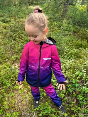 Dětská softshellová bunda WAMU MOZAIKA FIALOVÁ