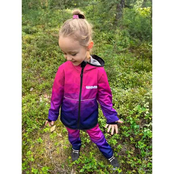  Dětská softshellová bunda WAMU MOZAIKA FIALOVÁ 