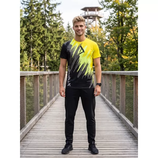  Pánské funkční triko premium ALTISPORT VOJ/ALM006TR01 ČERNOŽLUTÁ 