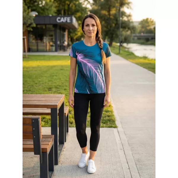 Dámské funkční triko premium ALTISPORT VOJ/ALW001TR01 PETROLEJOVÁ/SVĚTLE RŮŽOVÁ 