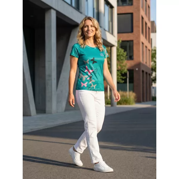  Dámské funkční triko premium ALTISPORT VOJ/ALW002TR01 EMERALD/SVĚTLE RŮŽOVÁ 