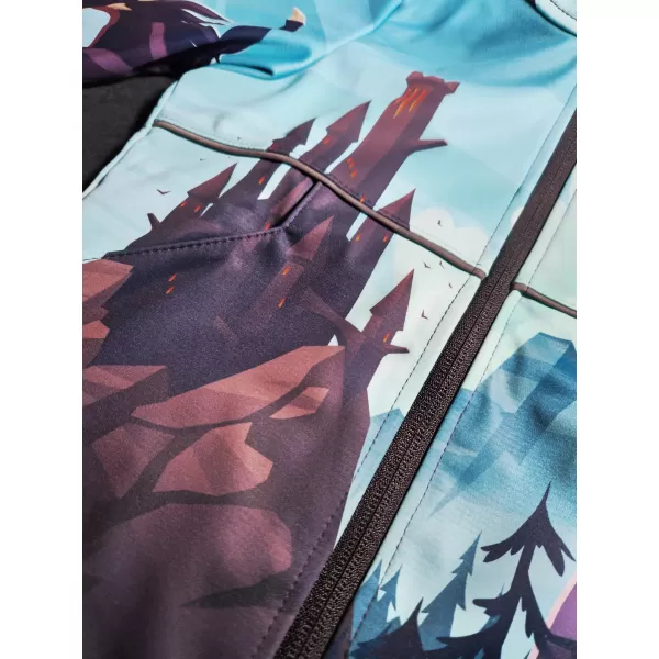  Dětská softshellová bunda WAMU DRAGON FANTASY MODRÁ 