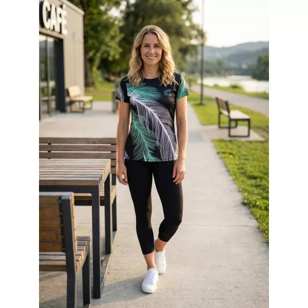  Dámské funkční triko premium ALTISPORT VOJ/ALW001TR01 ČERNÁ/TYRKYSOVÁ 