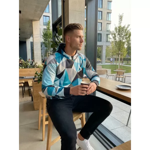 Pánská mikina premium ALTISPORT VOJ/ALM007MI01 MODRÁ/ŠEDÁ 