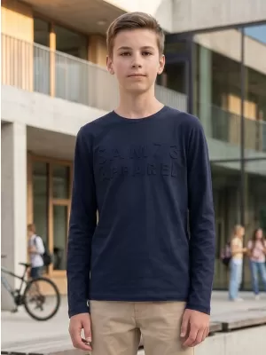 Chlapecké triko s dlouhým rukávem SAM 73 CELDOR KT 501 TMAVĚ MODRÁ