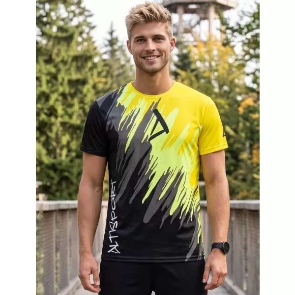  Pánské funkční triko premium ALTISPORT VOJ/ALM006TR01 ČERNOŽLUTÁ 