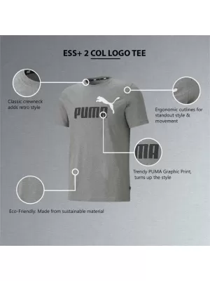 Pánské triko PUMA ESS+ 2 COL LOGO TEE 586759-03 GRAY