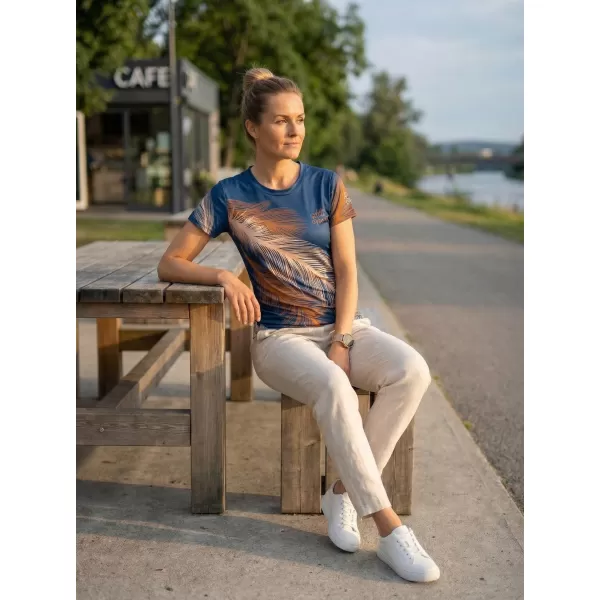  Dámské funkční triko premium ALTISPORT VOJ/ALW001TR01 NAVY/HNĚDÁ 
