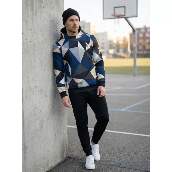  Pánská mikina premium ALTISPORT VOJ/ALM007MI01 NÁMOŘNÍ MODRÁ/HNĚDÁ 