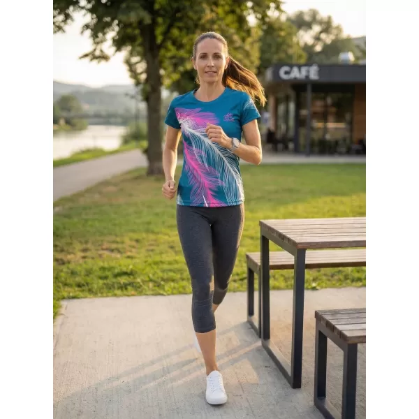  Dámské funkční triko premium ALTISPORT VOJ/ALW001TR01 PETROLEJOVÁ/RŮŽOVÁ 