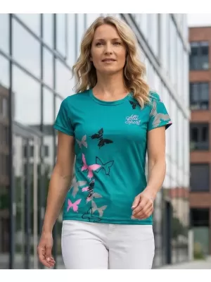 Dámské funkční triko premium ALTISPORT VOJ/ALW002TR01 EMERALD/SVĚTLE RŮŽOVÁ