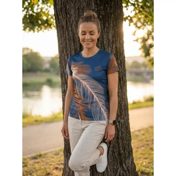  Dámské funkční triko premium ALTISPORT VOJ/ALW001TR01 NAVY/HNĚDÁ 