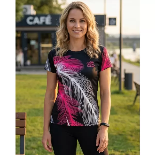  Dámské funkční triko premium ALTISPORT VOJ/ALW001TR01 ČERNORŮŽOVÁ 