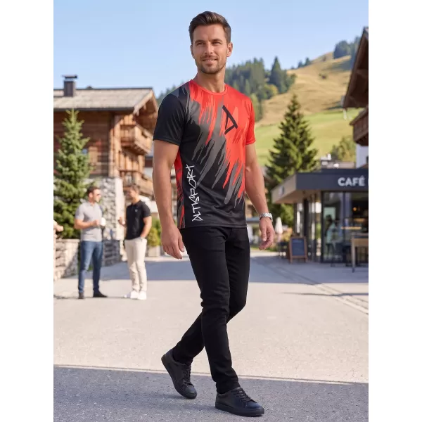  Pánské funkční triko premium ALTISPORT VOJ/ALM006TR01 ČERNOČERVENÁ 