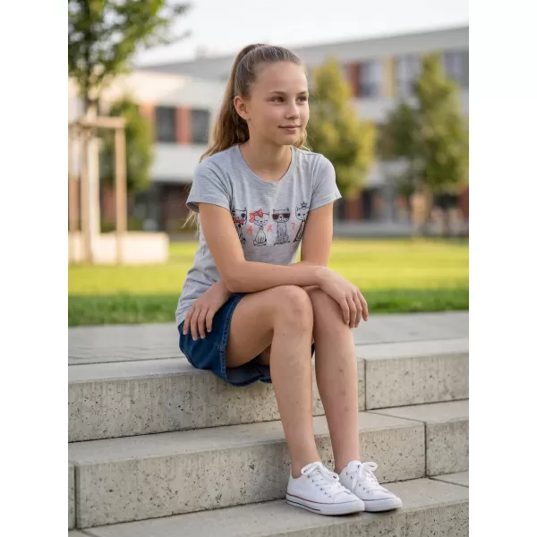  Dívčí triko  SAM 73 AXILL KT 508 SVĚTLE ŠEDÁ 