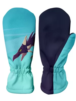 Dětské softshellové rukavice WAMU DRAGON FANTASY MODRÁ