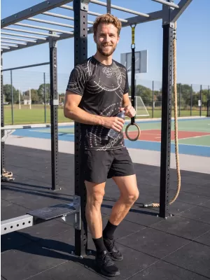 Pánské triko premium ALTISPORT VOJ/ALM003TR01 ČERNOHNĚDÁ