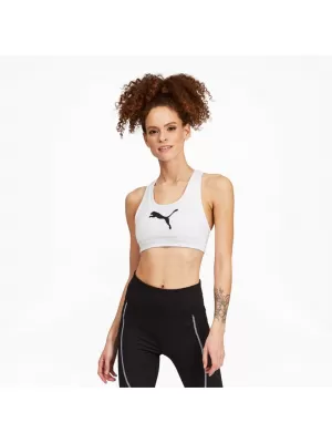 Dámská podprsenka PUMA MID IMPACT 4KEEPS GRAPHIC BRA PM 520306-52 WHITE