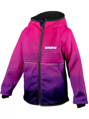 Dětská softshellová bunda WAMU MOZAIKA FIALOVÁ