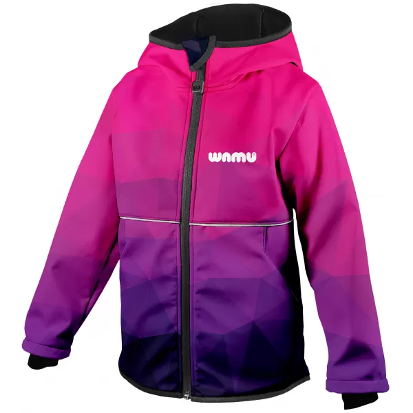  Dětská softshellová bunda WAMU MOZAIKA FIALOVÁ 