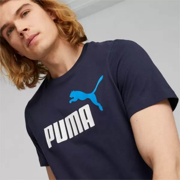  Pánské triko PUMA ESS+ 2 COL LOGO TEE 586759-07 BLUE 