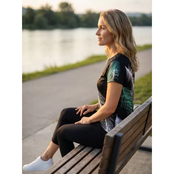  Dámské funkční triko premium ALTISPORT VOJ/ALW001TR01 ČERNÁ/TYRKYSOVÁ 