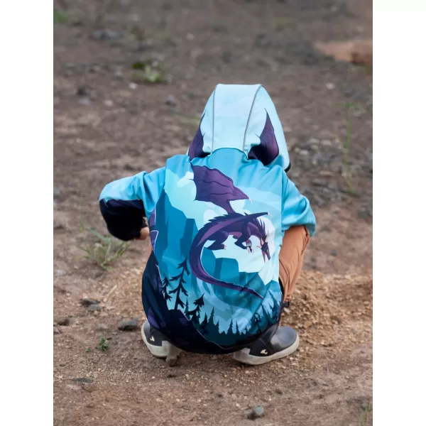  Dětská softshellová bunda WAMU DRAGON FANTASY MODRÁ 