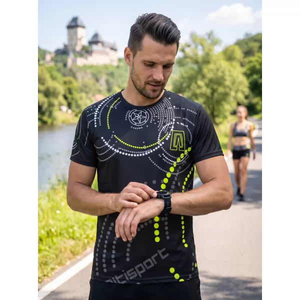  Pánské triko premium ALTISPORT VOJ/ALM003TR01 ČERNOŽLUTÁ 