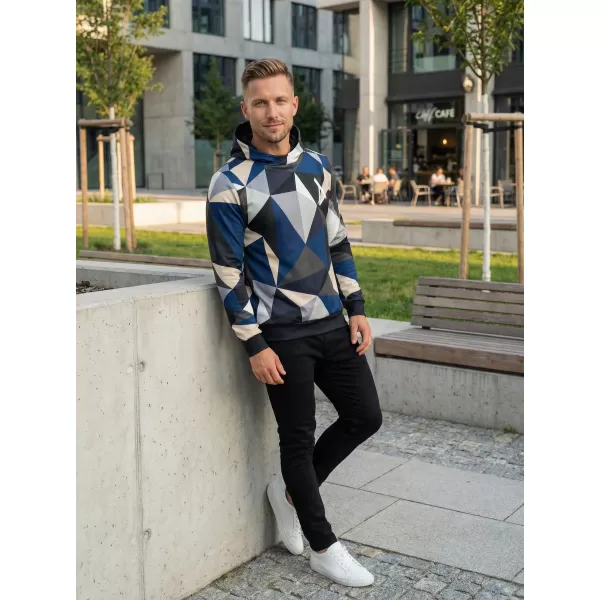  Pánská mikina premium ALTISPORT VOJ/ALM007MI01 NÁMOŘNÍ MODRÁ/HNĚDÁ 