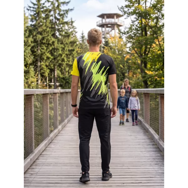 Pánské funkční triko premium ALTISPORT VOJ/ALM006TR01 ČERNOŽLUTÁ 