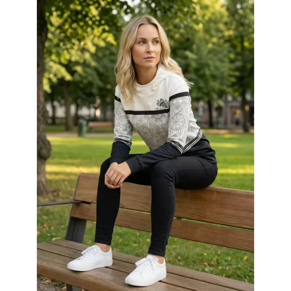  Dámská mikina premium ALTISPORT VOJ/ALW023MI01 ČERNOBÍLÁ 