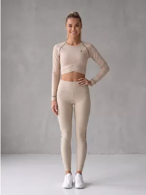 Dámské dlouhé legíny premium ALTISPORT VOJ/ALW021LEG01 HNĚDÁ